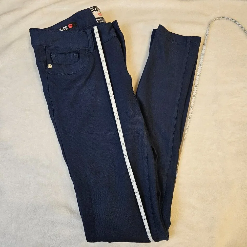 Hot Kiss Juniors Size 5 Slim Fit Stretch Denim Pants Navy Blue Casual Jeans